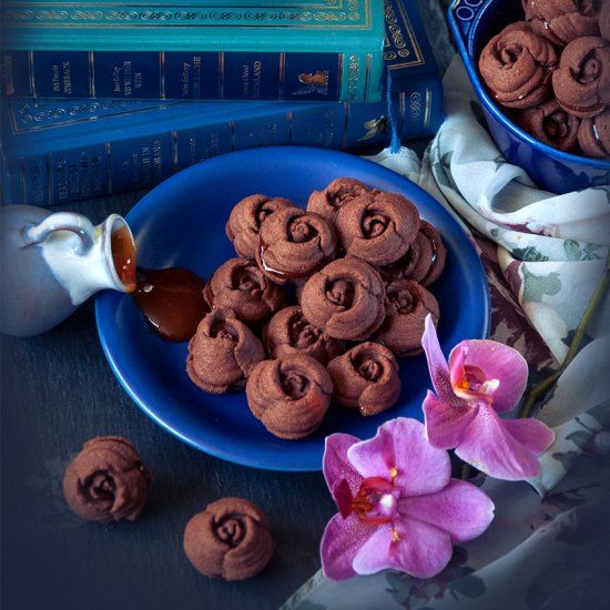 Chocolate Rose Sandwich Cookies