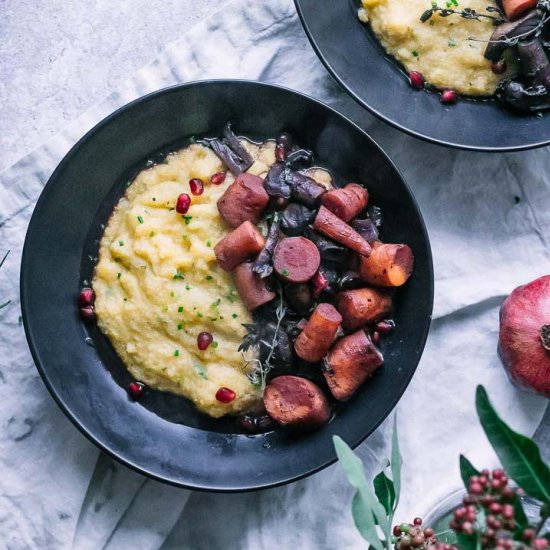 Braised Mushroom Carrot Polenta