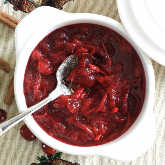 Orange Cranberry Sauce With Juniper