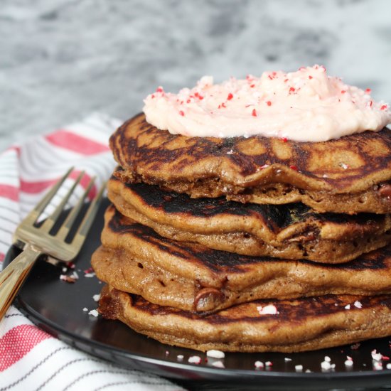 Peppermint Mocha Cheesecake Pancake