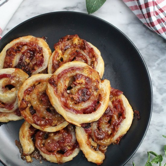 Cranberry Bacon Brie Pinwheels