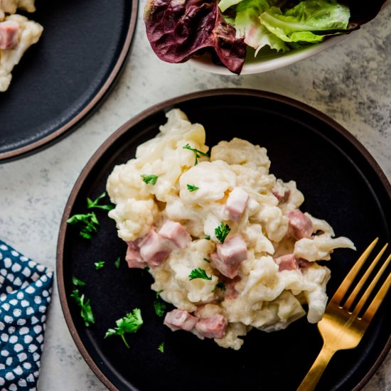 Cauliflower Mac & Cheese with Ham