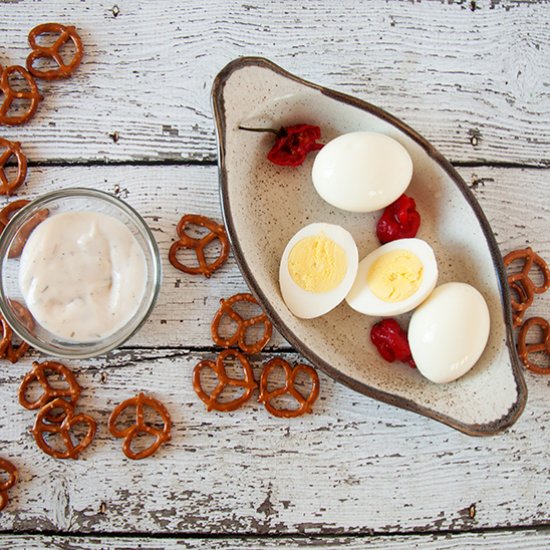 Carolina Reaper Spicy Pickled Eggs