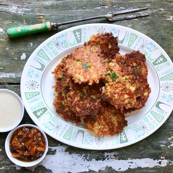 Black Eyed Pea and Cheddar Fritters