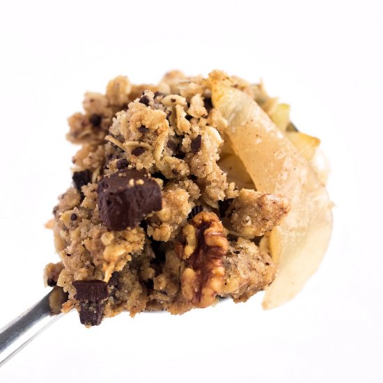 Pear Walnut Chocolate Oat Crumble