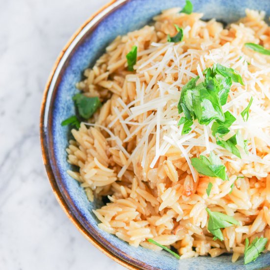 Easy Cheesy Orzo