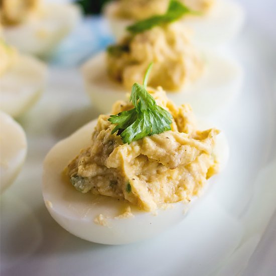 Spicy Jalapeno Deviled Eggs