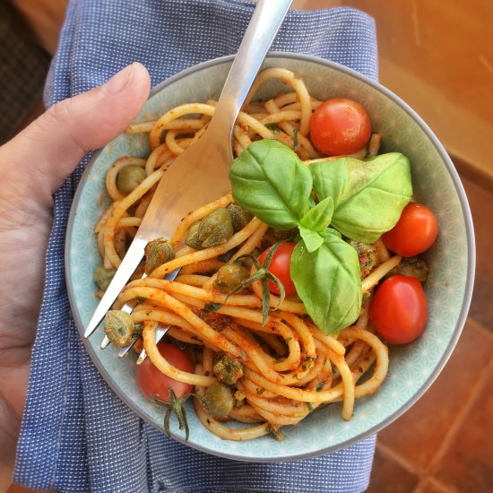 Spicy Pasta with Harissa