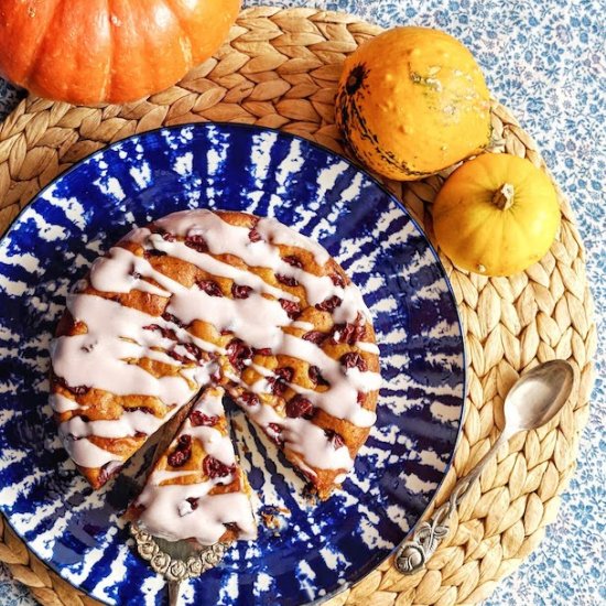 Vegan Pumpkin Cake with Cherries