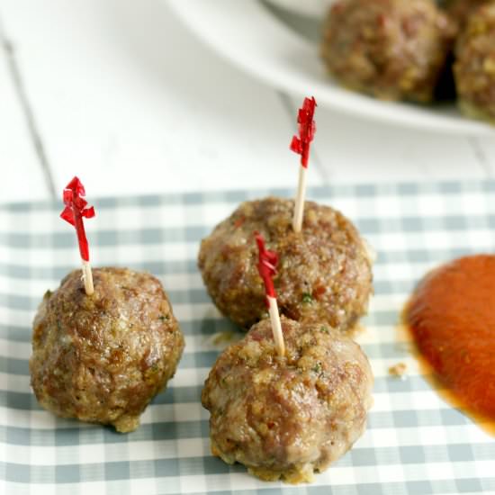 LOW CARB MOZZARELLA STUFFED MEATBALL