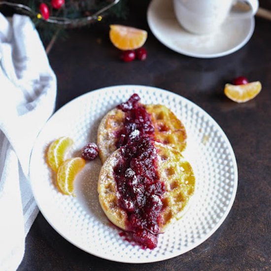 Cranberry Sourdough Waffles