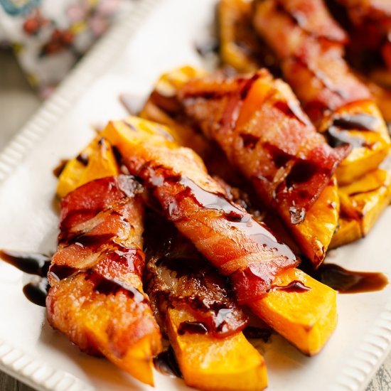 Balsamic Glazed Bacon Wrap Squash