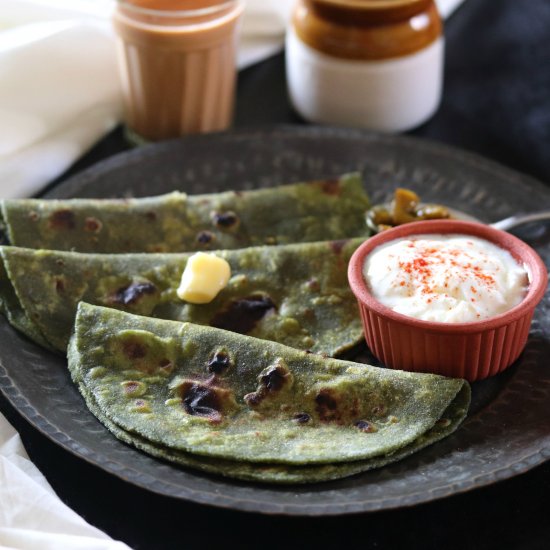 Spinach Green Garlic Paratha