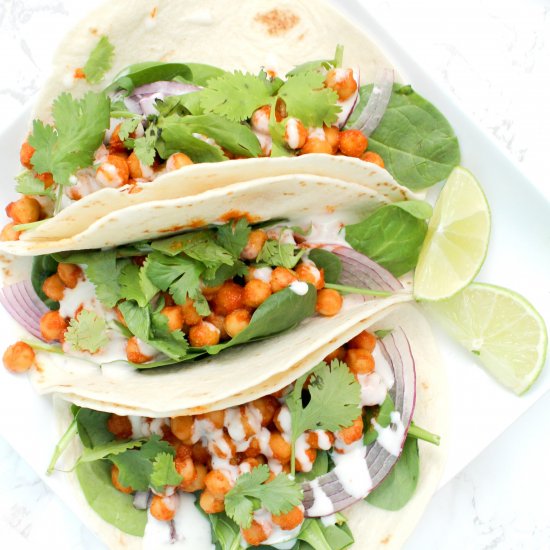 Buffalo Chickpea Tacos