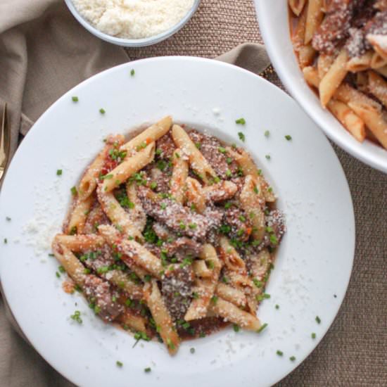 Penne with Braised Short Ribs