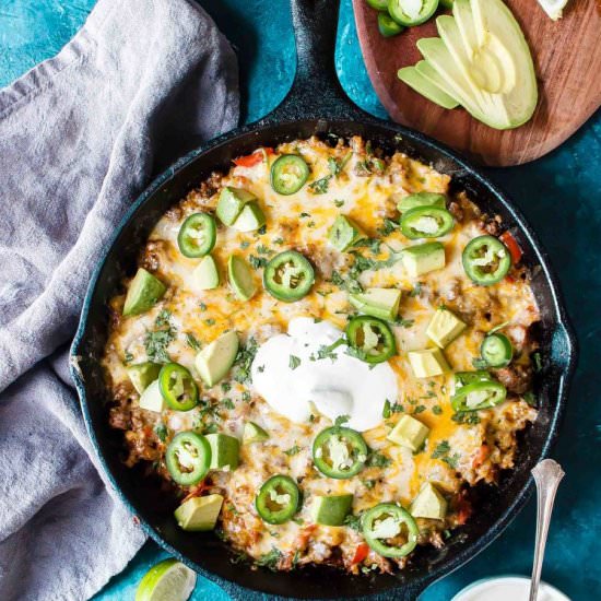 Keto Cheesy Mexican Taco Skillet