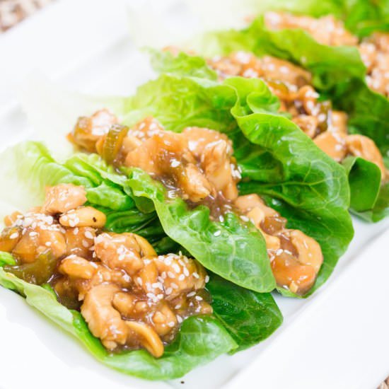 Cashew Chicken Lettuce Wraps