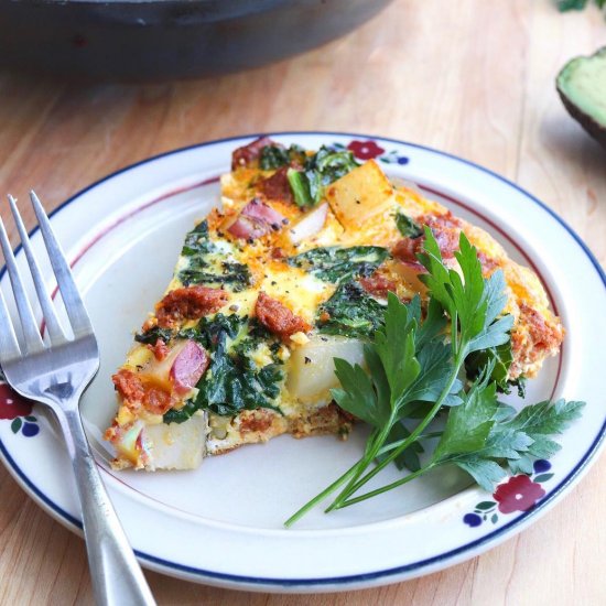 Chorizo, Potato & Kale Frittata W30