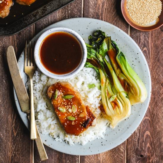 Sheet Pan Maple Soy Pork Chops