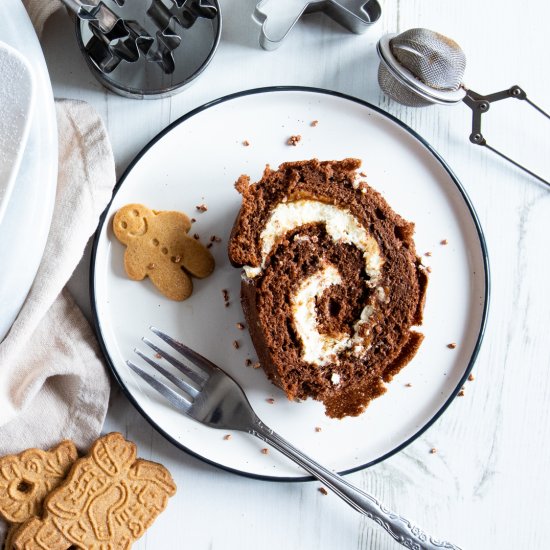 Gingerbread Chocolate Log