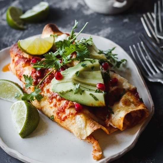 Shredded Chicken Enchiladas