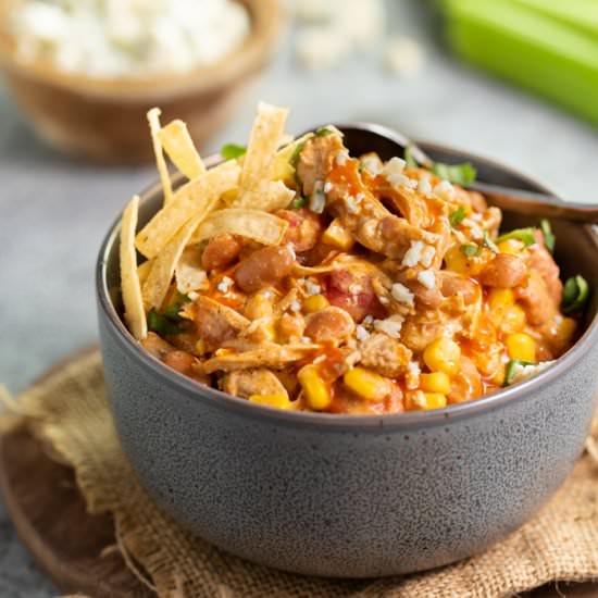 Slow Cooker Buffalo Chicken Chili