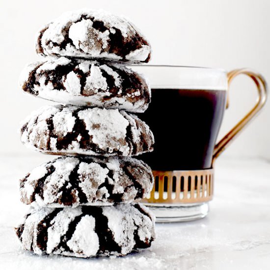 Mocha Crinkle Cookies