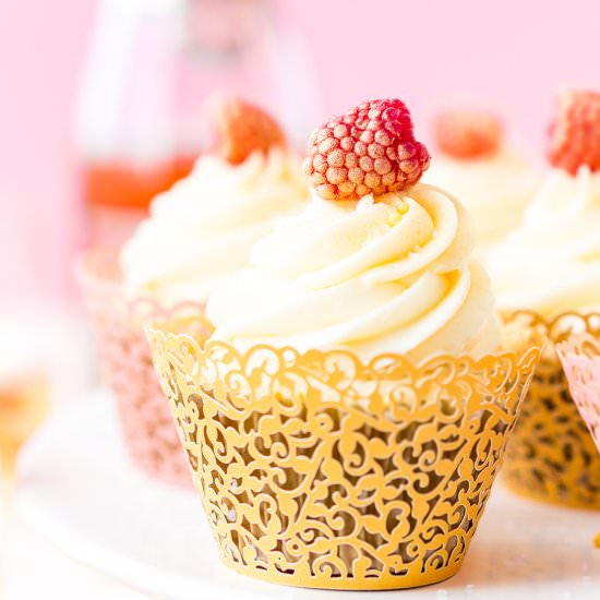 Raspberry Champagne Cupcakes