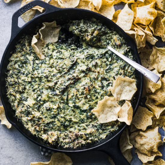 Smokey Spinach Artichoke Dip