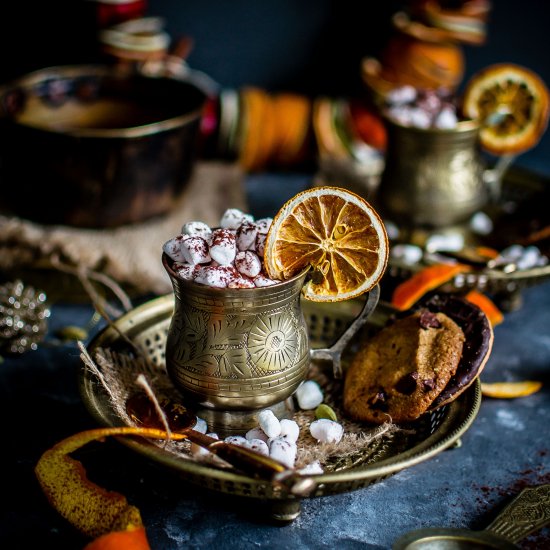 Orange Cardamom Spiced Hot Chocolat