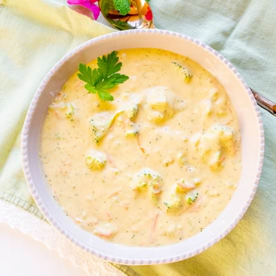 Vegan Cheesy Cream Of Broccoli Soup