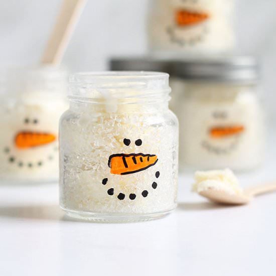 snowman ice cream jars