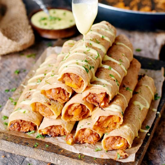 Buffalo Chickpea Taquitos