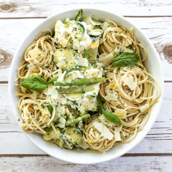 Spaghetti with Ricotta & Veggies