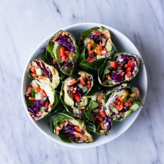 Hummus & Veggie Collard Wraps