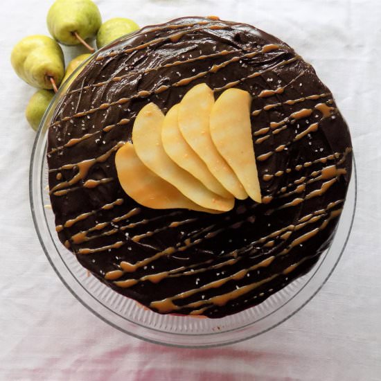 Salted Caramel Pear Cake