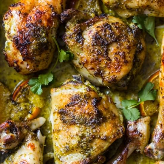 Herby One Pan Chicken with Oranges