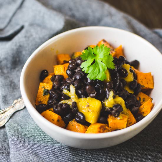 Sweet potato black beans salad