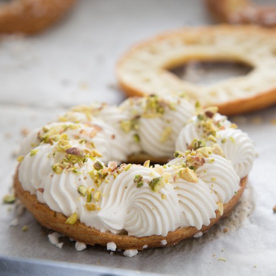 Tahini Paris Brest with Pistachios