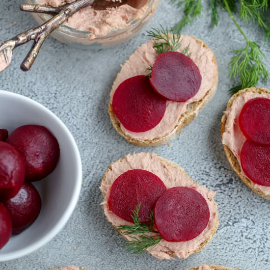 Pickled Beets and Pate Smørrebrød