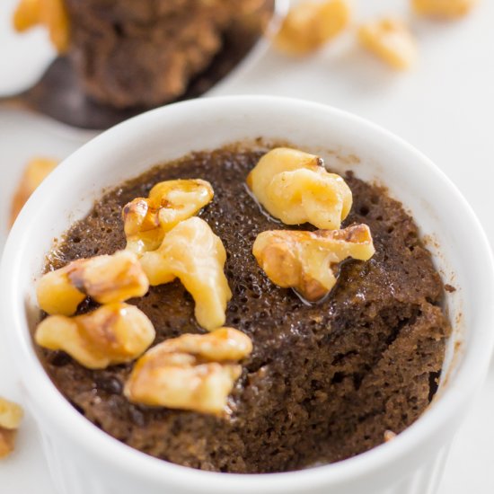 Keto Chocolate Mug Cake w/ Walnuts