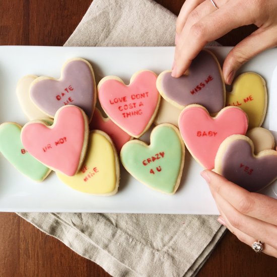 Conversation Heart Cookies