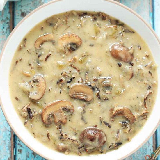 Instant Pot Wild Rice Mushroom Soup