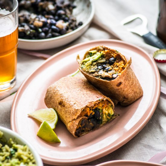 Sweet Potato Bean Burritos