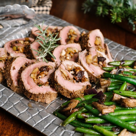 Apple Pecan Stuffed Pork Tenderloin