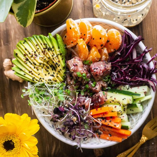 Miso Ginger Citrus Poke Bowl