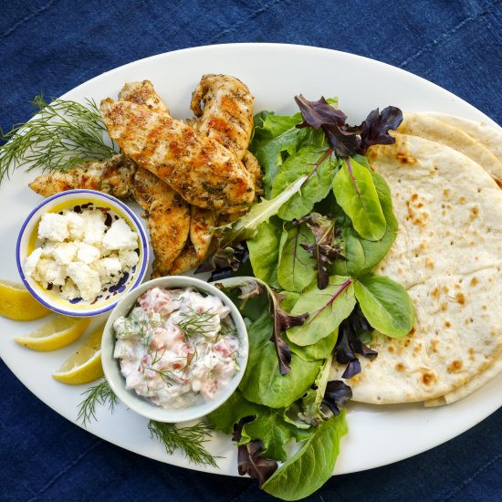 SPICY GREEK CHICKEN GYROS