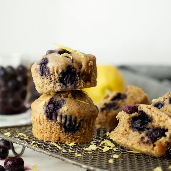 Sugar & Oil free Blueberry Muffins