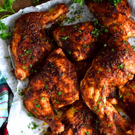 Spicy Barbecue Chicken Quarters