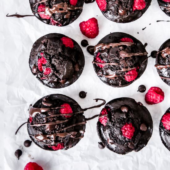 Double Chocolate Raspberry Muffins